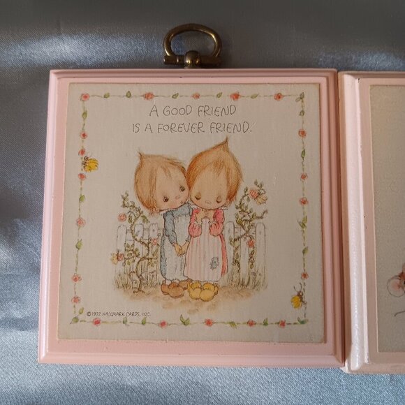 Betsey Clark VTG Hallmark Wooden Wall Plaques 1972 1979 Friendship Mice Bunny - Picture 3 of 6